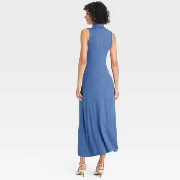 3/$30 NWT a new day Women's Blue Knit Midi Dress M - Picture 2 of 7
